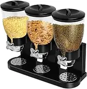 Cereal Dispenser Countertop,3 Bucket Cereal Maker, Dry Food Dispenser,Food Storage Container,Kitchen Multigrain Storage Tank,for Nuts, Cereal, Candy