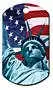 PATRIOTIC STATUE OF LIBERTY MILITARY STYLE ID TAG