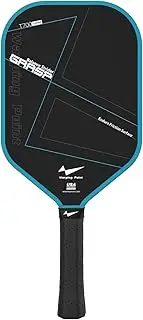 Warping Point Raw Carbon Fiber Pickleball Paddle, Endura Friction Surface For Maximum Spin & Balanced, Multi-Layer Carbon Fiber Edgeless Design, 16mm Polypropylene Honeycomb Core, USAPA Approved, Blue