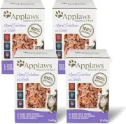 Applaws Natural Wet Cat Food Mixed Variety Pack in Broth Pouch 70G, 48 Pack, ...