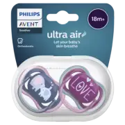 AVENT Ultra Air 18m+ Soothers 2 Pack Sensitive Skin Orthodontic SCF349/10