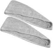 Hoement 2pcs Coral Fleece Hair Towel Caps for Women Quick Drying Shower Cap Lightweight and Compact Hair Wraps Reduces and Breakage