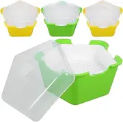 TOYANDONA 4 Sets Reusable Vegetable Nursery Trays with Lid Plant Growing Trays for Home Gardening for Germination of Succulents Cacti and Vegetables