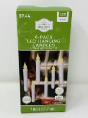 Holiday Time 6-Count Battery Operated LED Hanging Candle Lights, with Timer