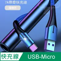 在飛比找PChome24h購物優惠-COWHORN 智能7A USB-Micro 快充線 2M隨