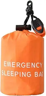 Parliky Emergency First Aid Pe Aluminum Film Tent Mat for Outdoor Camping and Hiking Portable Moisture Blanket with Storage Bag and Whistle Orange