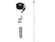 NEW FIRESTIK KW3 W 3FT WHITE CB ANTENNA,9FT COAX, MOUNT & SPRING