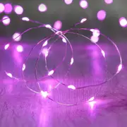 Pink Bright White 4M Battery Operated Lights 40 LED Micro Silver Wire Waterproof Fairy Xmas Party