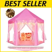Delightful Princess Castle Tent - 55''x53'' Playtime Dream with Mat and Lights