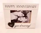 Rustic Wood Happy Anniversary Photo Frame with Chalkboard Heart 6" x 4" Photo