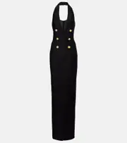 [Balmain] Balmain Halterneck open-back blazer dress UK 10 black