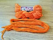 NOS Lot of 2 Phentex (Caron) Heavy Yarn - Bright Orange+ crochet slipper pattern
