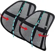 Lumbar Support, Car Lumbar Support with Double Breathable Mesh, Back Lumbar Support for Car and Office Chair (Black 2 Pack)