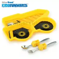 在飛比找博客來優惠-美國kidsfunwares趣味餐具~工程車餐具組