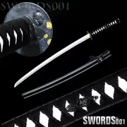 COOL black Japanese warrior Sword Samurai Katana Carbon Steel blade full tang