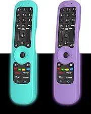 [2 Pack] Glow Protective Silicone Remote Case for LG Smart TV AN-MR21 MR21N MR21GC for LG OLED TV Magic Remote an MR21GA Remote Cover (Glow Blue +Glow Perple)