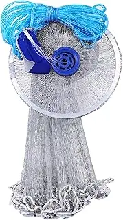 Cast Net 8ft Hand Throw Fishing Net with Weights Nylon Professional Casting with Aluminum Ring Fishing Cast for Freshwater and Saltwater Bait Fish Nets for Fish