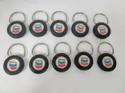 VTG lot of 10 Chevron Oil Gas Station Pull Ring Keychain Pete Reding Salem OR