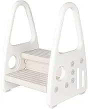 Levede Kids Step Stool Double Toddler Ladder Handles Standing Chair Foot Toilet Child Kitchen Tower Two Steps Training Safe Stepping