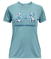 UNDER ARMOUR Girls' UA Tech Big Logo Short Sleeve Tee CLOUDLESS SKY Size Yxs