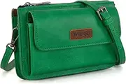 [Montana West] Wrangler RFID Crossbody Wallet Purse Vegan Leather Small Purses for Women with Phone Pocket and Adjustable Strap