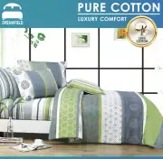 All Size Bed Quilt Duvet Doona Cover Set 100% Cotton-Dexter-Super King Bedding