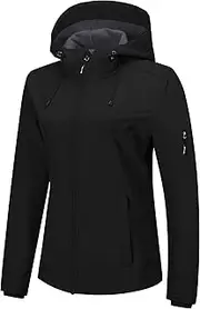 [Outdoor Ventures] Softshell Jacket Womens Rain Jacket Lightweight Raincoats Windbreaker Waterproof Hiking Jacket Breathable Outdoor Jacket with Hood
