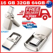 EAGET 2 IN 1 USB 3.0 + TYPE C 3.1 FLASH DRIVE MEMORY STICK U DISK 32GB 64GB
