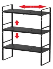 Expandable Stackable Spice Rack Cabinet Shelf Organizer in Cabinet Shelf Kitc...