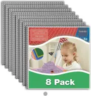 8 Pack Classic Baseplates 10" X 10" Sturdiness Building Platforms -100% Compatib