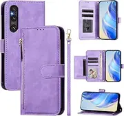 Compatible with Fujitsu Arrows We2 F-52E Case Cover,Compatible with Fujitsu Arrows We2 F-52E PU Leather Card Holder Wallet Flip Magnetic Closure Stand Purple
