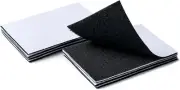 Heavy Duty Hook &Loop Adhesive Strips: Sticky Back Fastener 4x6 inch Black 8 Pcs