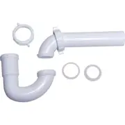 Do it Best 1-1/2 In. to 1-1/4 In. White Plastic P-Trap with Reducer Washer Pack