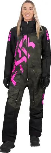 FXR CX Lite Camouflage Ladies One Piece Snowmobile Suit, multicolored, Size 14 for Women