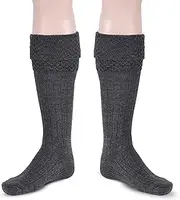 [Allsafe Traders] Scottish Bubbles Kilt Hose for Men, Ribbed Socks for USA Shoe Sizes