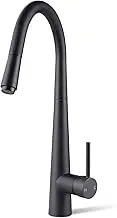 ACA International Kitchen Mixer Tap Sink Bar Faucet Taps Solid Brass Laundry Tap 360°Swivel Pull Out Spray Head Watermark WELS(Matt Black)