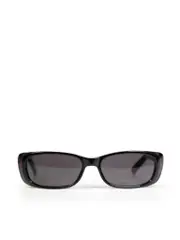Black Rectangular Logo Sunglasses