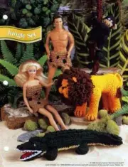 NEW ANNIES FASHION DOLL CROCHET CLUB JUNGLE SET 5 DESIGNS OOP 1996