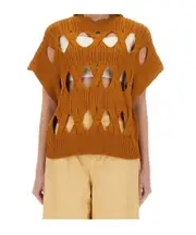 Alysi Springtime Knit Jersey Top orange