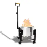 17.5" Firepit Trolley Stand with Telescopic Handle for 15.5" Smokeless Firepit