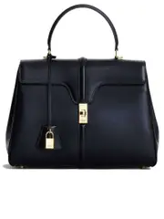 Celine Medium 16 Bag in Black Satinated Calfskin