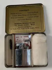 Vintage Ronson Lighter Service Outfit in tin Tin WC 2 # w/ Whirlwind Lighter