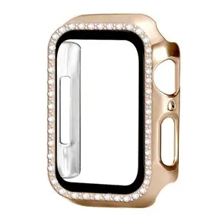 IN7 Apple Watch Series 6/SE單排鑲鑽手錶防摔電鍍保護殼 Apple Watch 40mm PC+鋼化膜 保護套