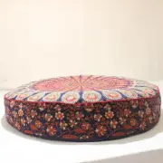 35" Indian Round Floor Cushion Peacock Mandala Cotton Pouf Seating Cover Pet Bed