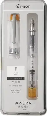 Pilot Prera Iro-Ai Fountain Pen Clear Orange Fine Nib P-FPR-1-TO-F +CON-40