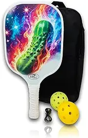 Donald Trump LED Pickleball Paddles Glow in The Dark Starter Set, Lightweight Fiberglass Honeycomb Racket, Bright Pickle Green LED Edge Lighting, Carrying Bag, Indoor Outdoor Balls