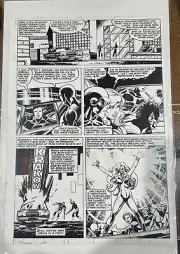 X-Men 131 page 9 Production Stat! Signed By John Byrne! Dazzler & Hellfire Club!