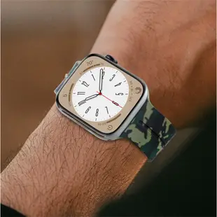 迷彩矽膠錶帶兼容apple watch系列8 7 6 5 4 3 2 1 i watch ultra 49mm 45mm