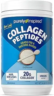 [Purely Inspired] Collagen Protein Powder, Grass Fed & Pasture Raised Collagen Peptides Supplement, Gluten Free, Dairy Free, Non GMO, Unflavored, 23 Servings (1lbs)