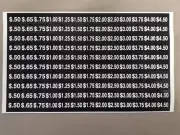 VENDING MACHINE PRICE LABEL SHEET 130 STICKERS VARIETY PER SHEET